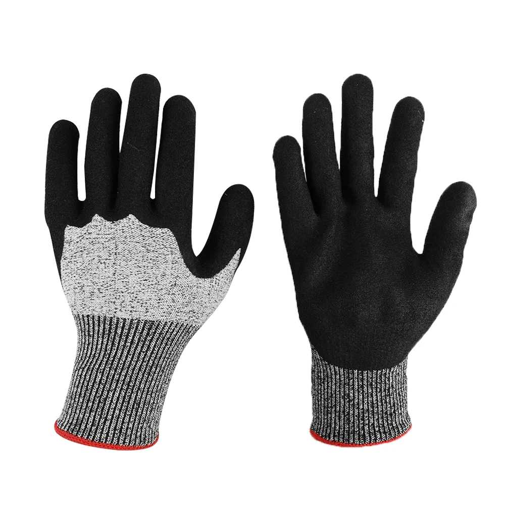 Industrial Heavy Duty Rubber Glove Nitrile Coated Gloves Work Garden