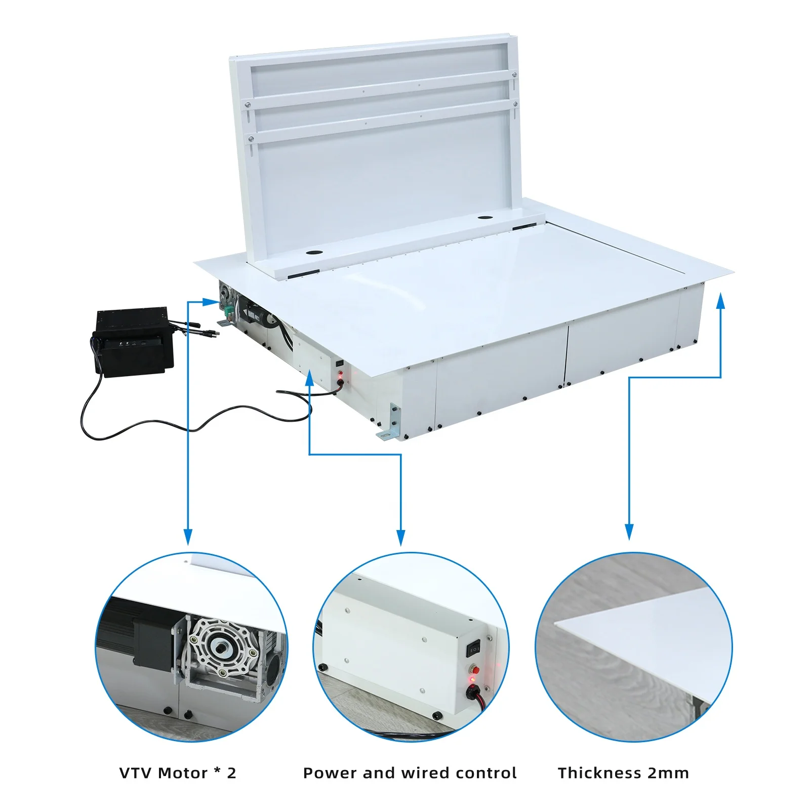 JGST OEM/ODM Retractable Hidden Fold Down Tv Mount Ceiling Drop Down Motorized Tv Lift Stand Mechanism with Remote Control