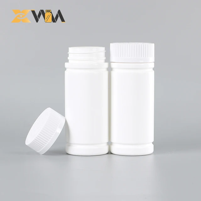 140ml white HDPE plastic bottle supplement nutrition super food vitamin medical pharmacy food grade bottle with custom cap