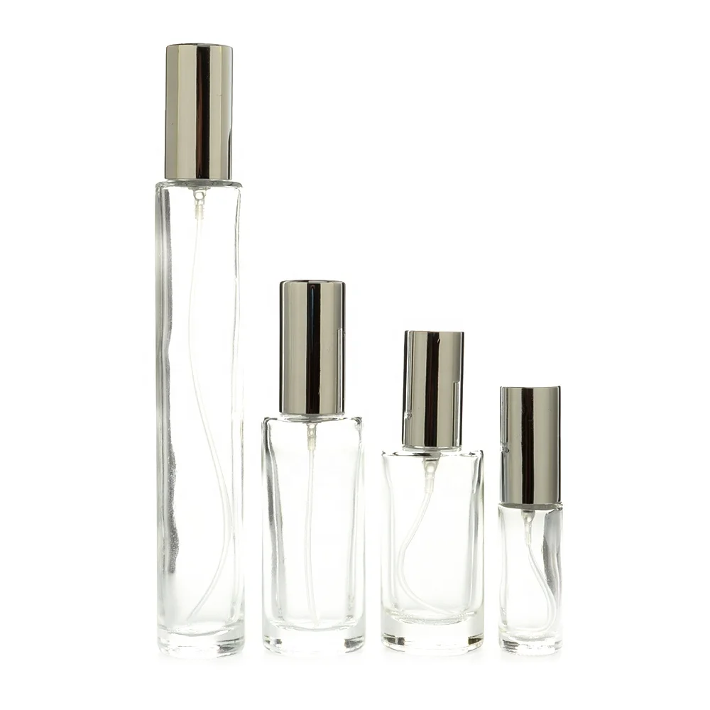 clear transparent empty glass 20ml perfume bottle spray with pump small container bottle