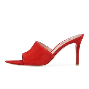 Women's Stiletto High Heel Mules Pointed Toe Party Shoes for Summer with Height Increasing Feature