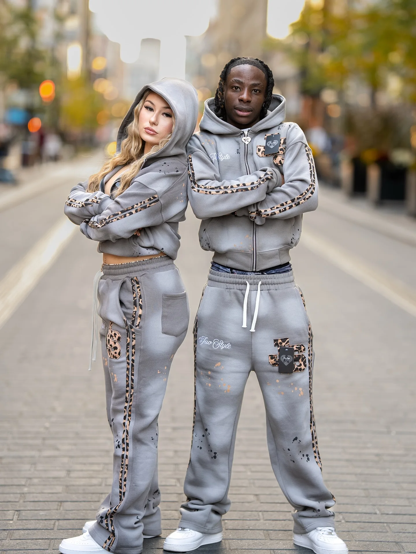 Custom Retro Street Style Sportswear Set Antique Drawstring Embroidered Pullover Hoodie Pants Set Casual Loose Letter for Winter gallery 5