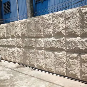 600*2900MM 3D Big Slab PU Rock Stone Panel Polyurethane Artificial stone Exterior Lightweight Faux Wall Stone Panel