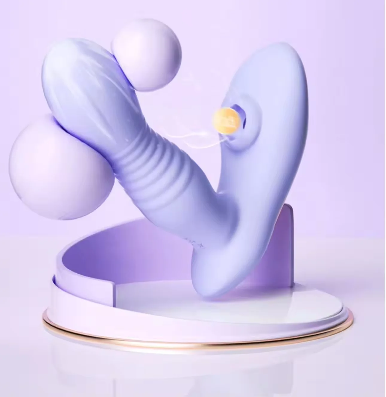 Amoura clitoral wearable vibrator with remote control in pink and purple