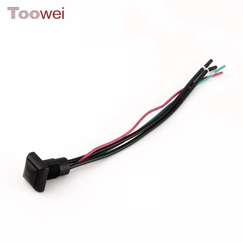 Toowei Tiny Latching Momentary Colored Rectangle Surface Mount Spst Motorcycle Accessories Push Button Waterproof Ip67 12mm 250v