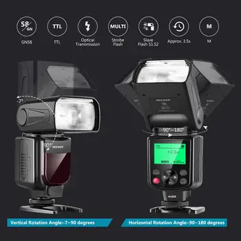Neewer 750II TTL Flash Speedlite with LCD Display for  D7200 D7100 D7000 D5500 D5300 D5100 D3300 D3100 D3000 D700 D600 detail image