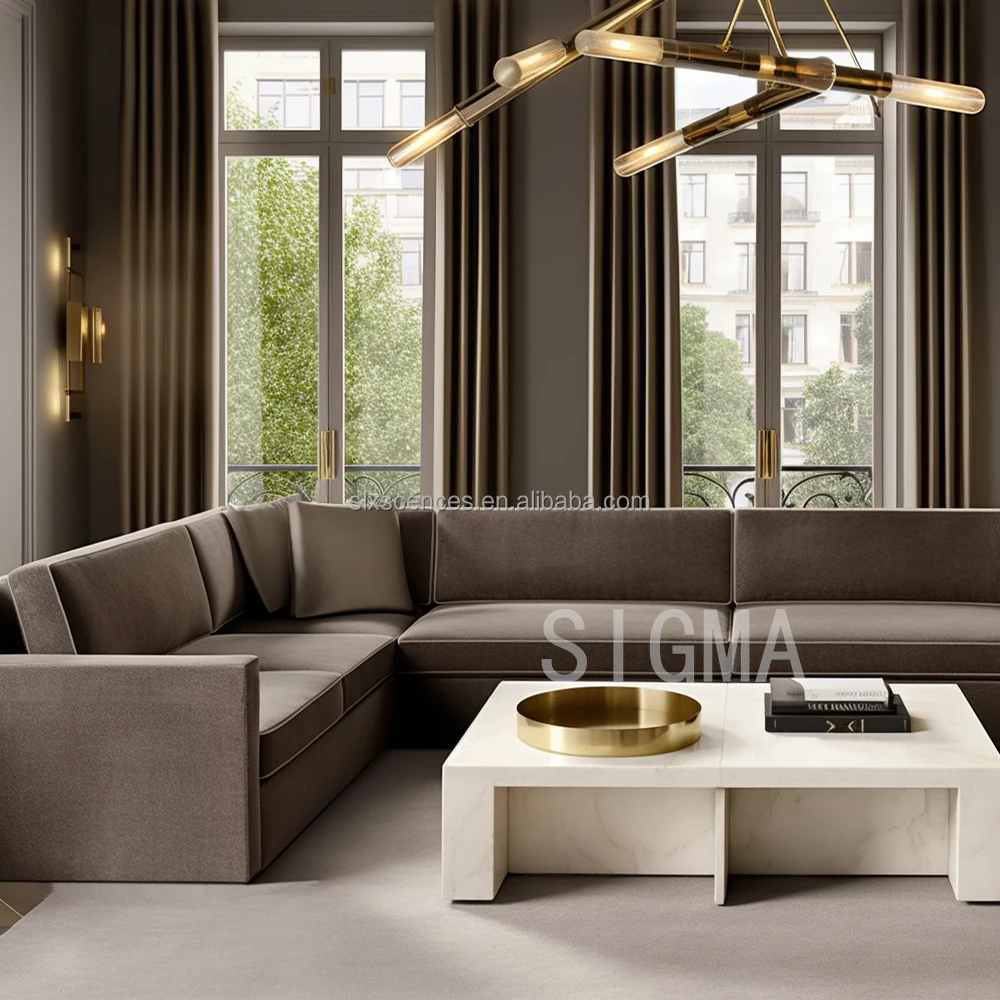 Luxury Modern Sectional Sofa Light Simple Design Sofa Set Living Room ...