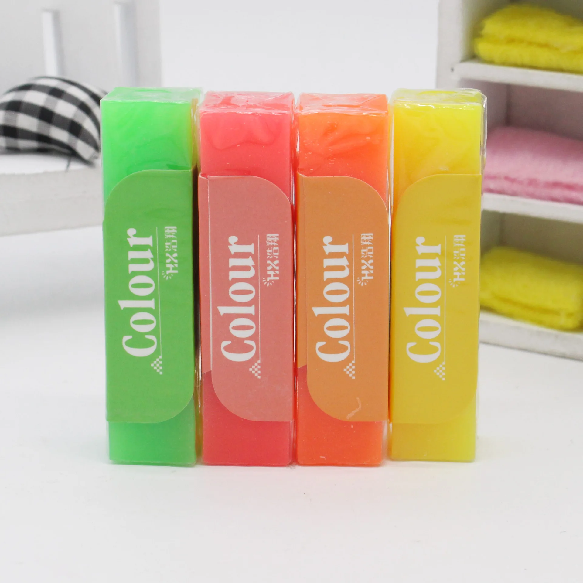 Soododo XDPVC001, оптовая продажа, новинка, промоакция, прозрачный флуоресцентный цветной ластик, студенческий мягкий ПВХ-карандаш ластик