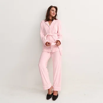 Wholesale Velvet Pajama Nightwear 2022 Winter Fashion Warm Woman Pyjama Home Suit 2 Pieces Custom Sleepwear Velvet Pajamas