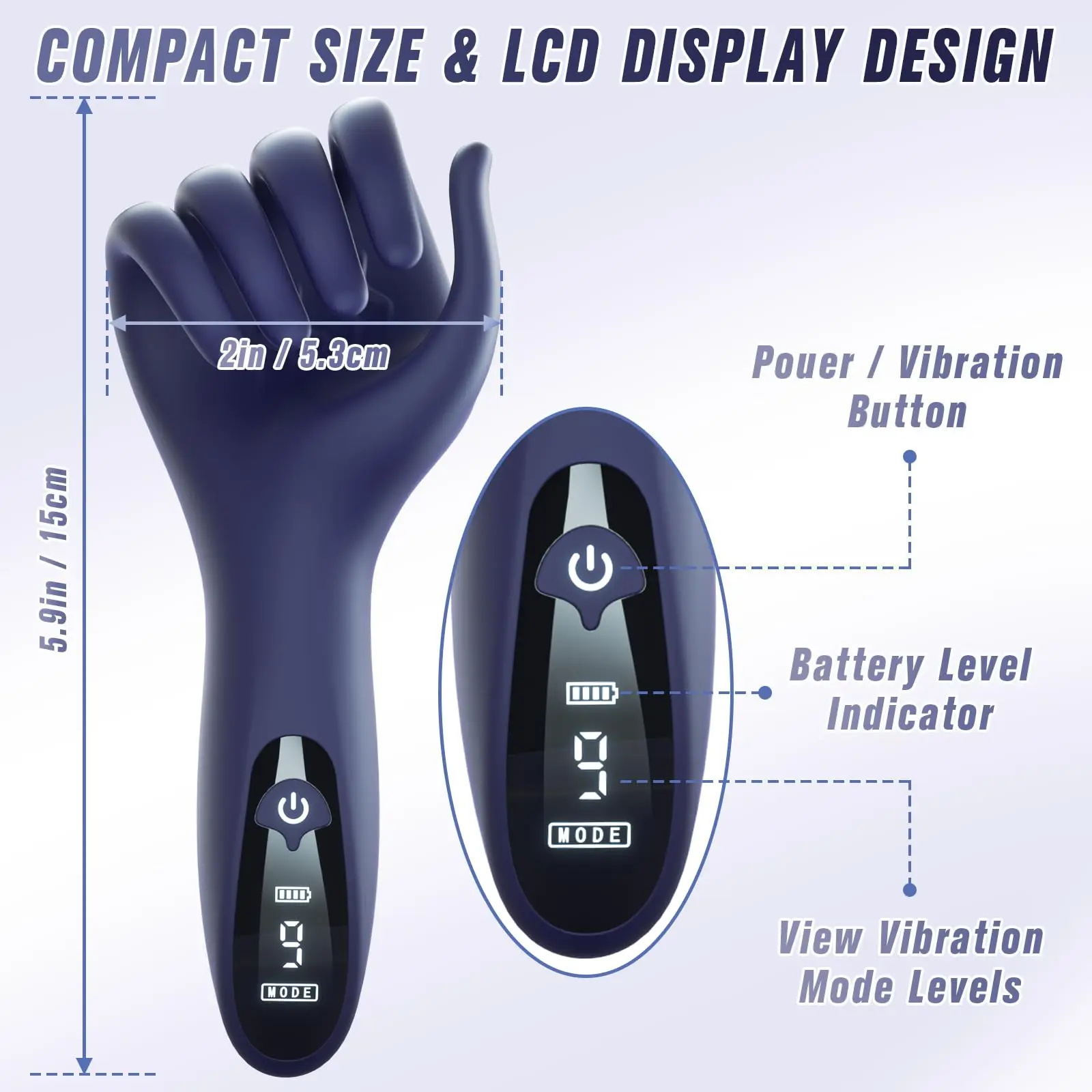 LCD Display Male Penis Vibrators Training Massager Sex Toys Silicone Vibrating Hand Electric Masturbator for Men Solo