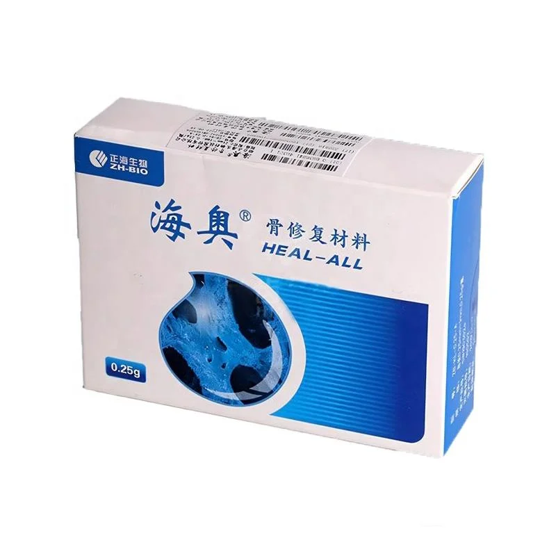 Pulvis pro Grafto Oseo Implantorum Dentalium, Pulvis Medicinalis Collagenos pro Reparatione, Materialis pro Grafto Oseo, Cementum Oseum Absorbibile et Regeneratum