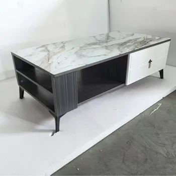 Modern Design Simple Tempered Glass Density Board TV Cabinets for Living Rooms Cross-Border Export