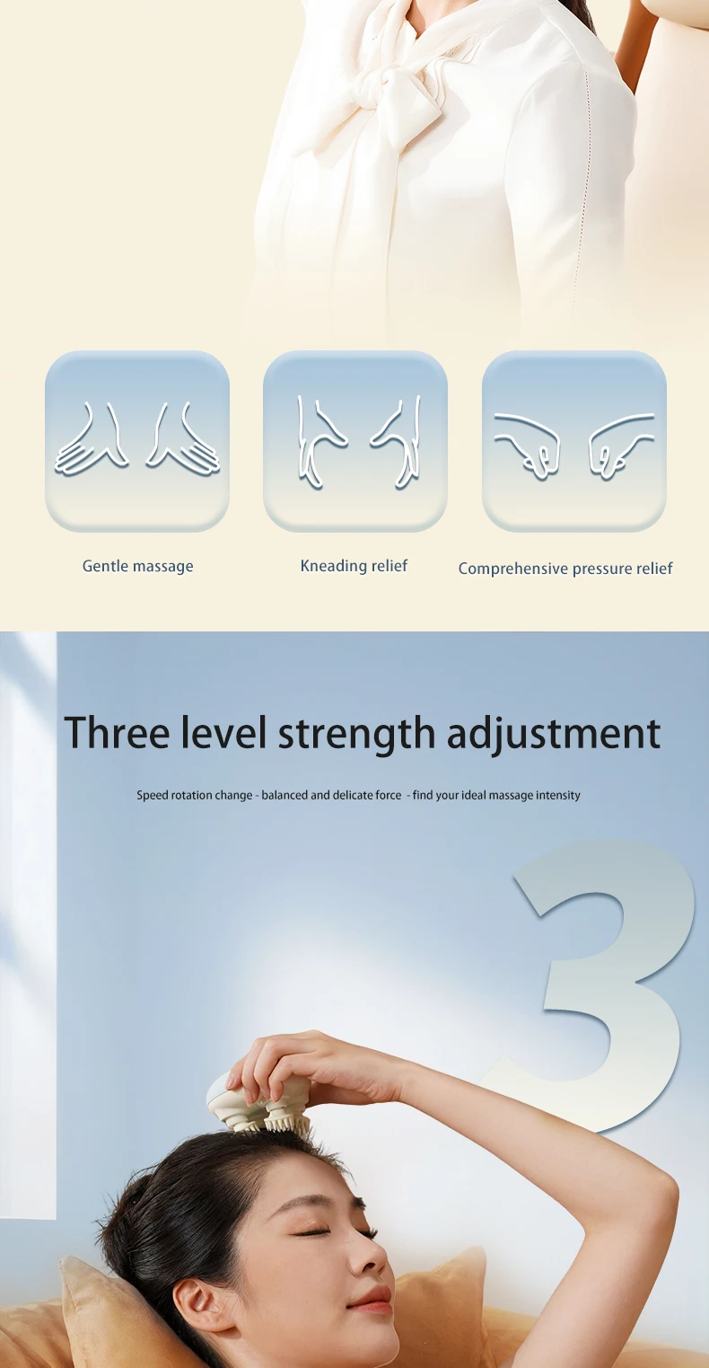 New Trends Products 2025 Head Scalp Massage Device Japanese Head Spa IPX7 Waterproof Scalp Head Massager With Red Light