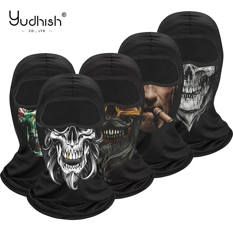 Fashion 3D Print Balaclava Custom Logo Halloween Cool Skull Full Face Mask Cover Ski Mask for Man