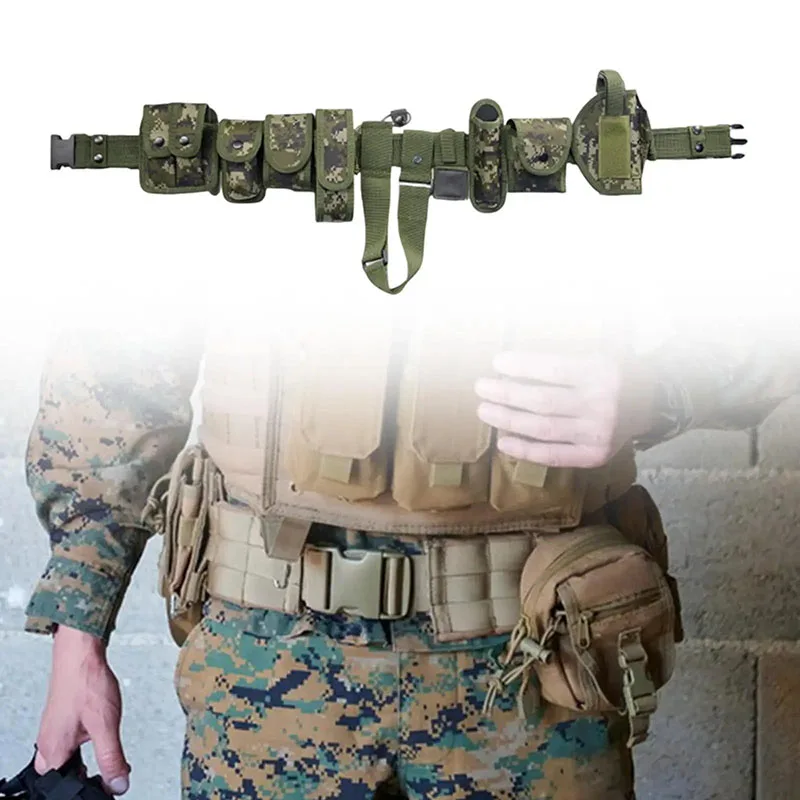 Duty Utility Tactical Belts Security Personnel Outdoor Enthusiasts Officers Premium Mountain Climbing Hiking Duty Belt with Bag