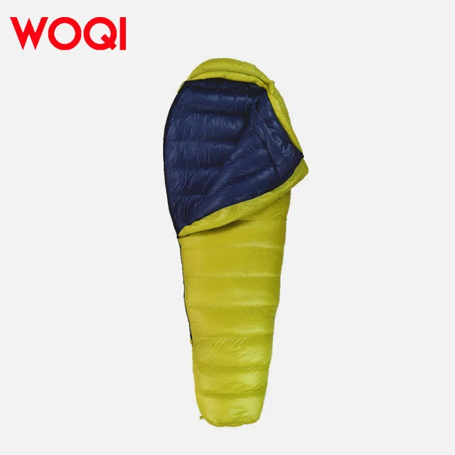 WOQI Sac de couchage en duvet ultra léger et faible MOQ650 rempli de momie Sac de couchage pour le camping et la randonnée