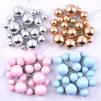 2024 NEW 20pcs mixed ball one bag Birthday cake decoration topper Flash pastel ball baking foam wholesale factory party supplies