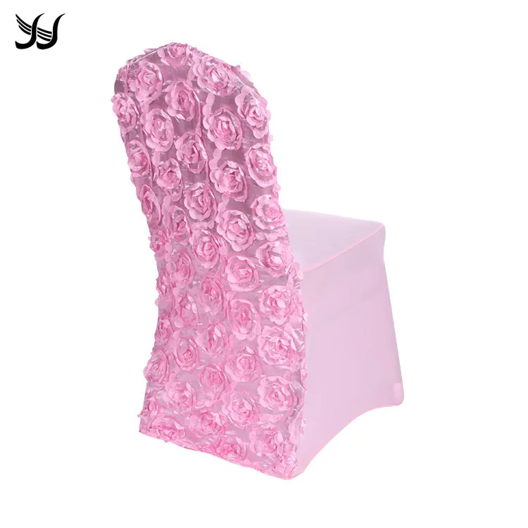 Elegant Event Colorful Wedding Rosette white spandex Chair Cover For Wedding Decoration