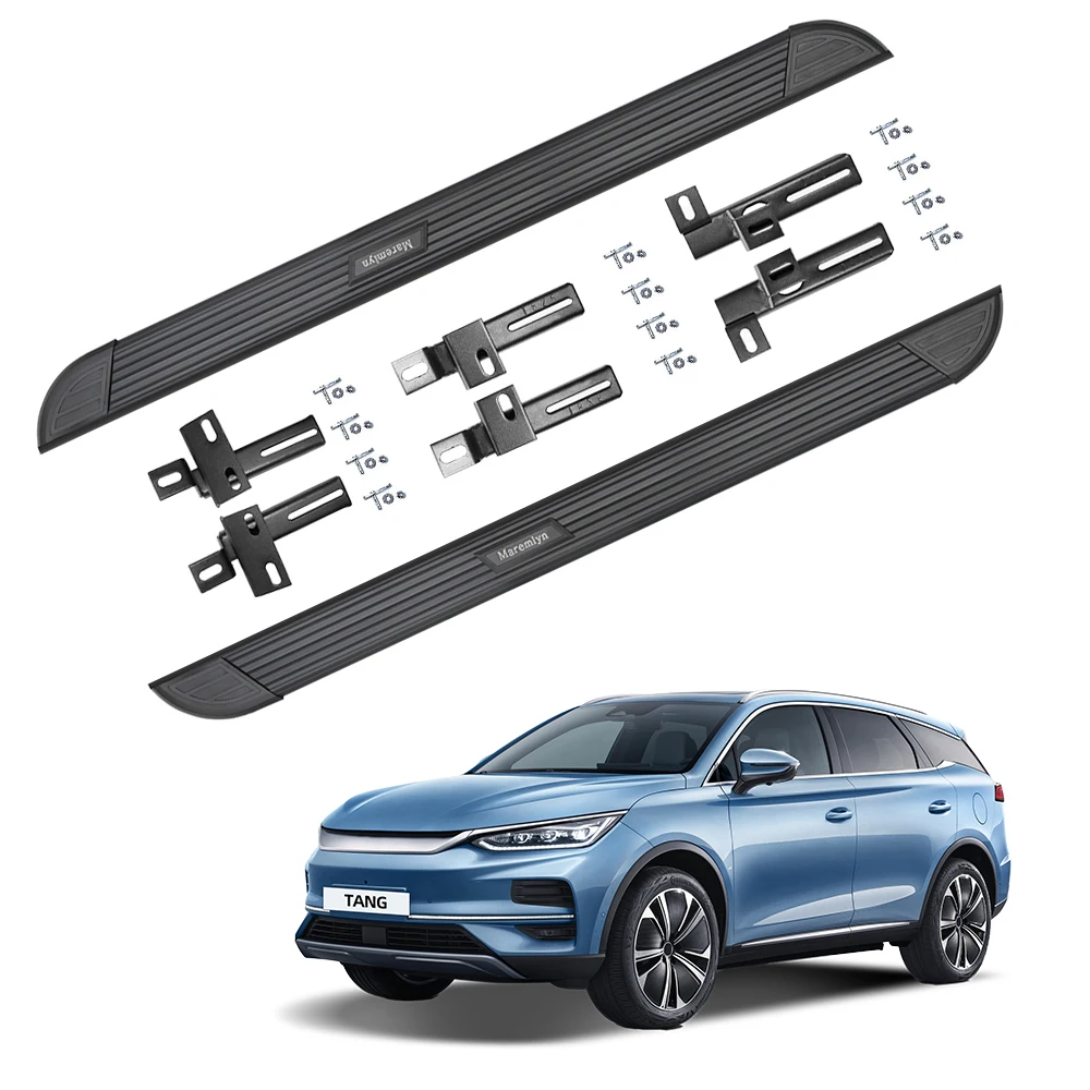 Sidesteps Fixed Running Boards Side Pedal Step Bar Aluminum Alloy Foot Step for BYD Tang EV 2023