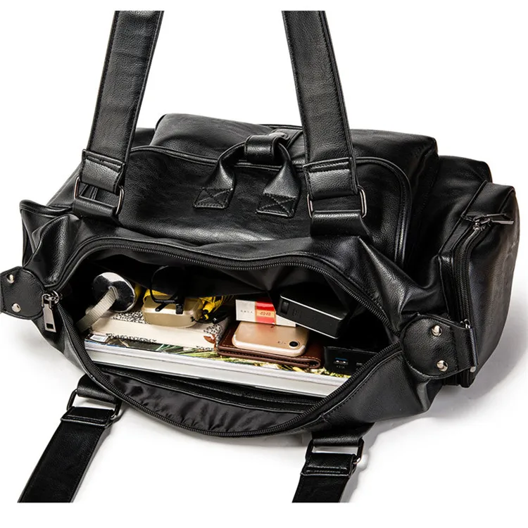 Wholesale Custom New Design Short Distance Weekend Bag Waterproof Large Men Duffle Bag PU Leather Travel Bag