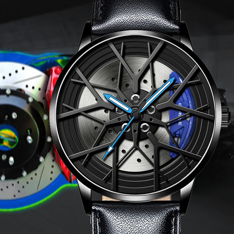 AliExpress vendita calda BORUSE Fashion Car Hub Watch orologio da polso da  uomo in pelle impermeabile orologi luminosi da uomo Relogio Masculino