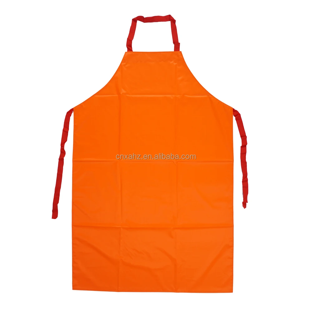 Kitchen Apron Durable Waterproof Antioil Antialkali Industrial Orange