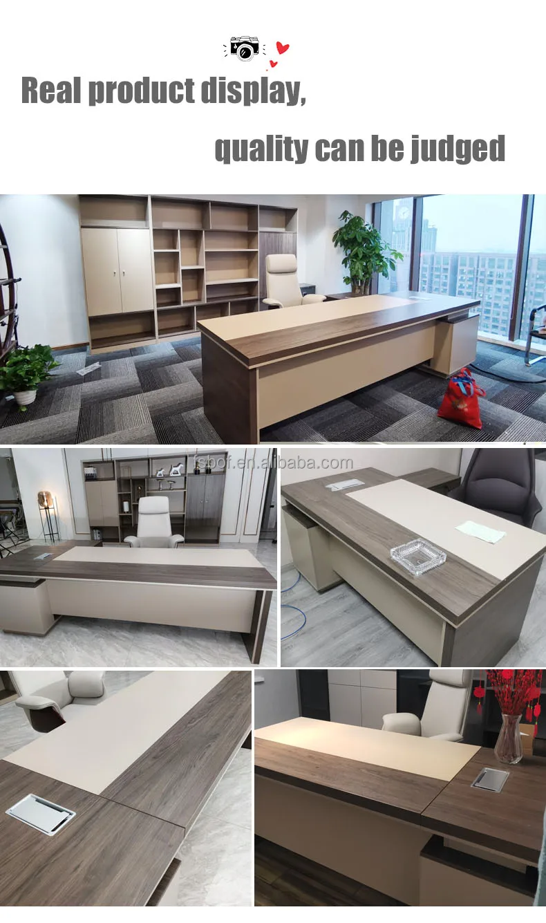 Modern Luxury Wooden Office Desk Workstation Table Designs Boss High