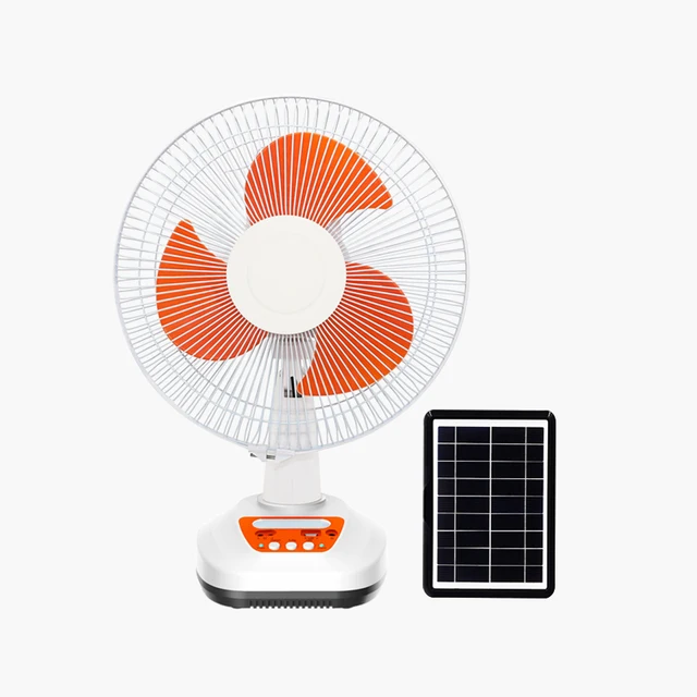 AC/DC 12 inch Solar Electric Fan Cooling Rechargeable table fan with 9v solar panel