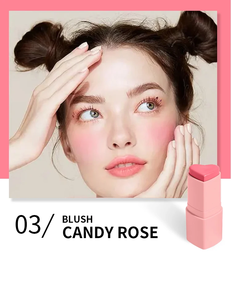 Wholesale Face Make Up Heart Shape Vegan Creamy Blush On Stick Private