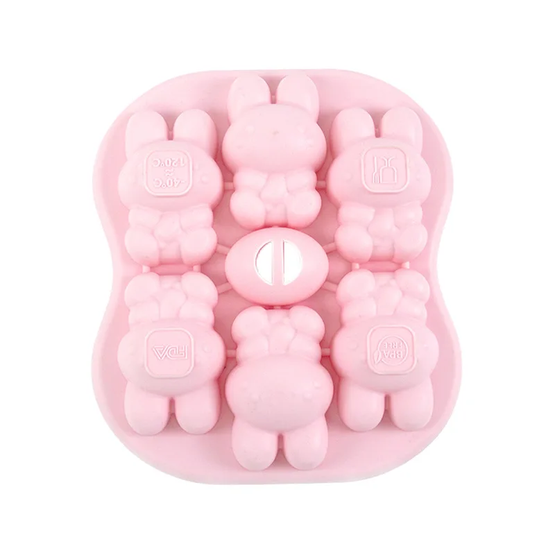 Silicone Bunny Ice Tray with Easy Release Lid Commercial Ice Making for Home or Refrigerator Ice Cream Tools