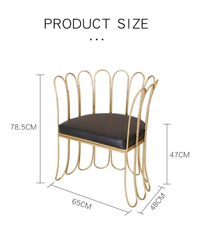 Modern design leather cushion material iron tube petal-shaped milano dining chair