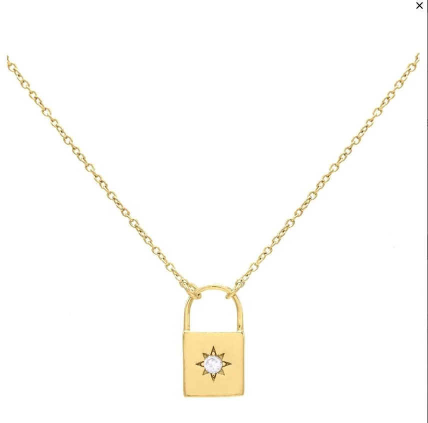 Gold Filled Starburst Signet Lock 
