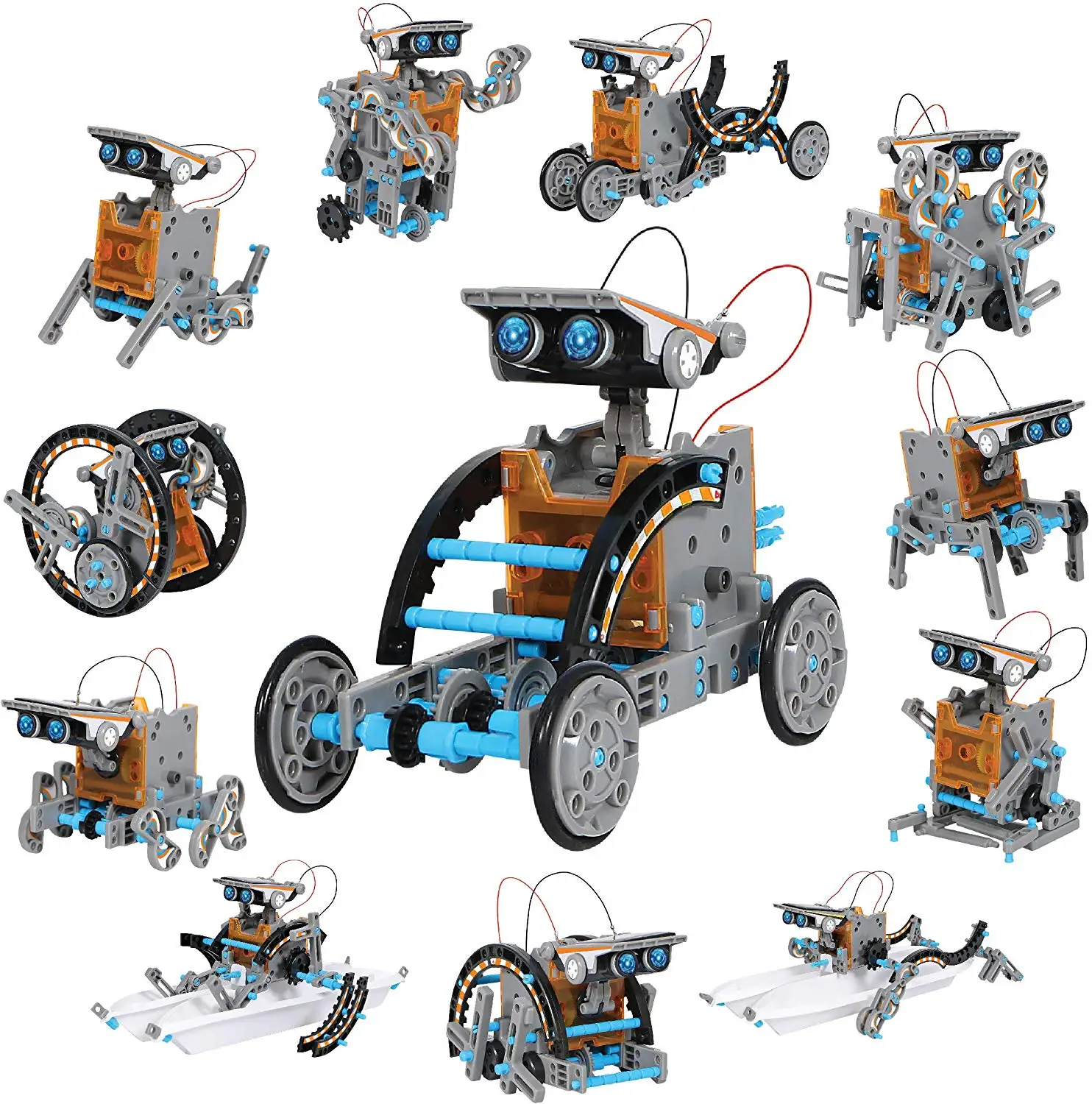 Blue Solar Toy Educational Models Kits DIY Car Hobby Robot Buliding Learning 