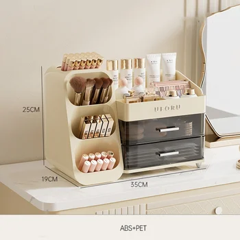 Wholesale Multifunctional Plastic Cosmetic Organizer Storage Box Drawer For Dressing Table Makeup Organizer