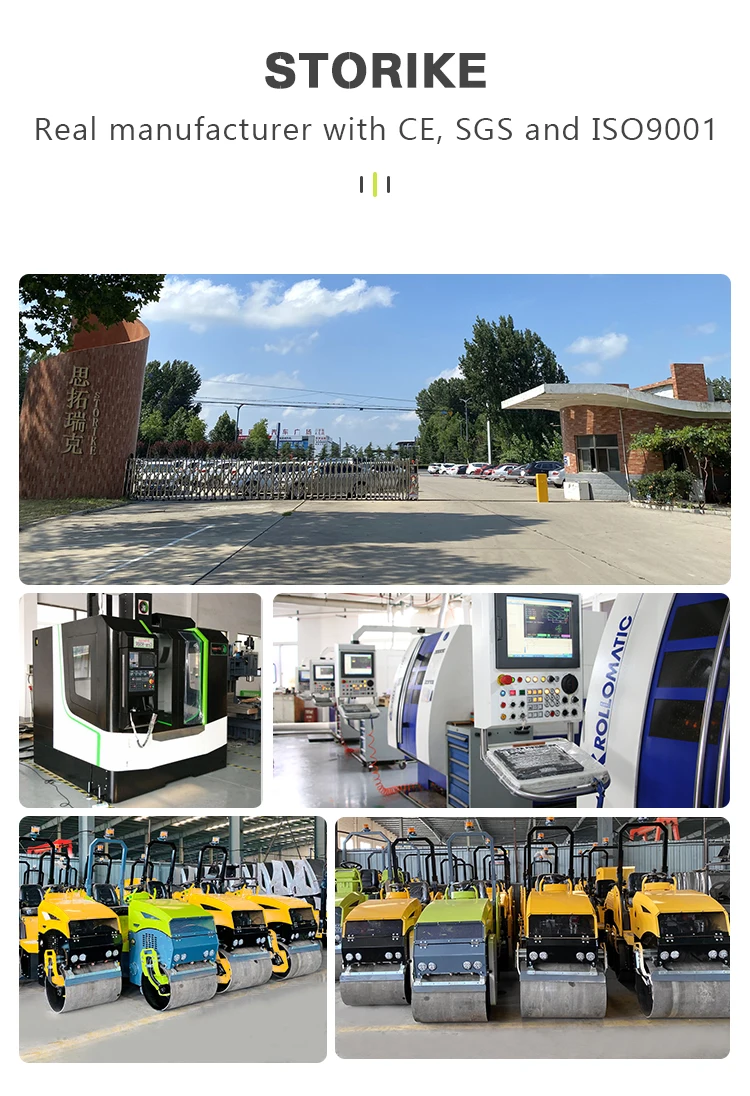 Compactor Vibratory Road Roller 1 T 1.2 T Mini Small Road Rollers Price Roller Asphalt with  CE EPA Engine in Construction factory