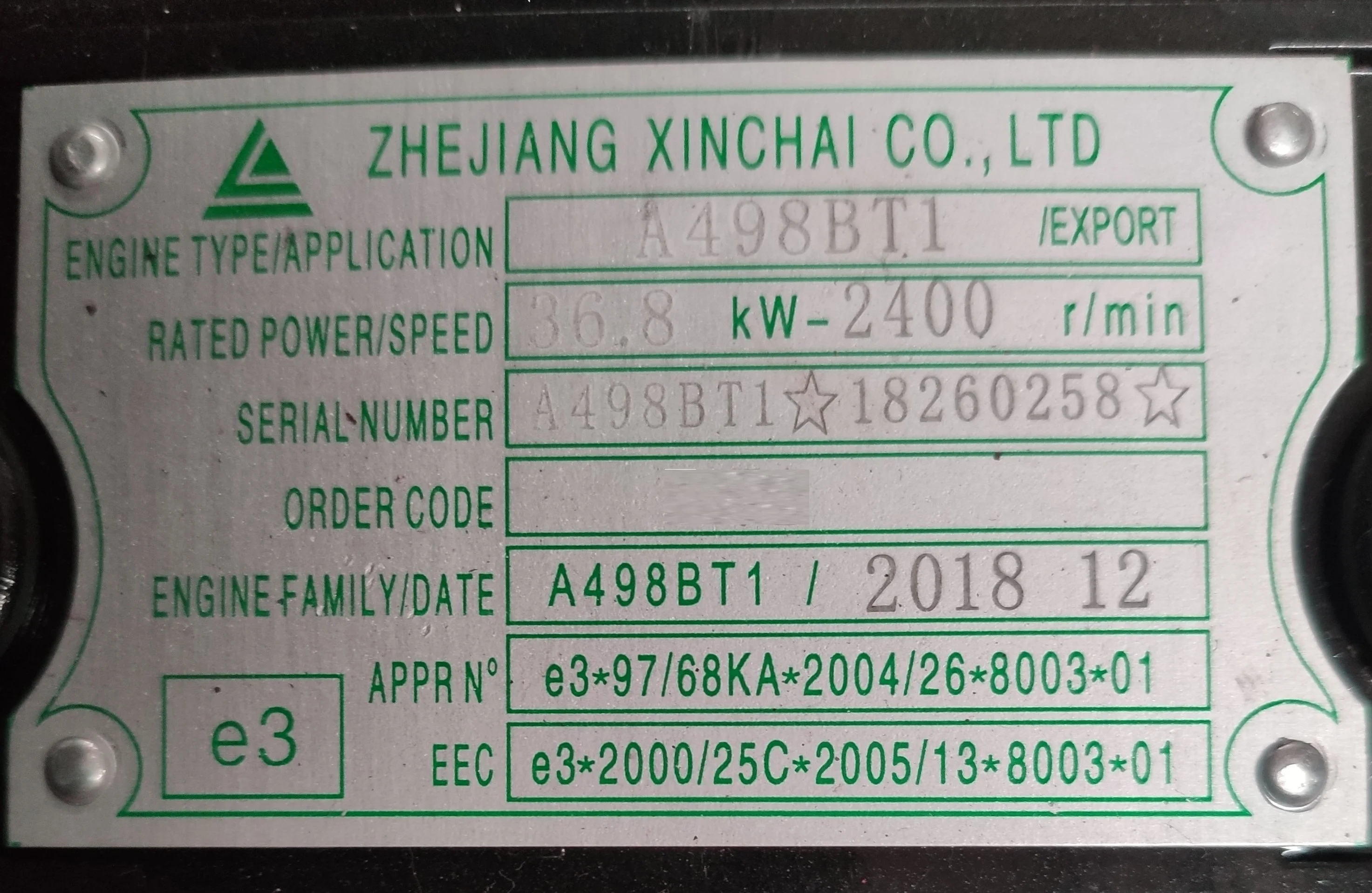 ZHEJIANG XINCHAI A498BT1 Diesel Engine for Forklift and Tractor