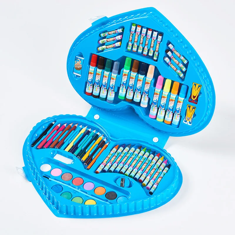 Набор из 70 предметов для художественного рисования нетоксичный детский пластиковый чехол акварельная ручка цветной карандаш в форме автомобиля