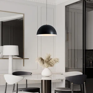 Semicircle Iron Lampshade Kitchen Bar Decor Hanging Lamp Fixtures AC 110V 220V Loft Retro Restaurant E27 Pendant Light