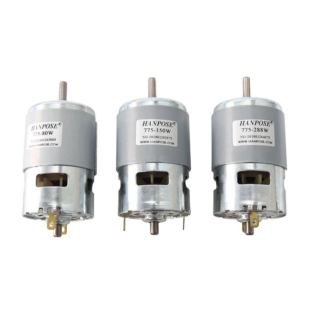 HANPOSE 288w 775 Κινητήρας 6000RPM 12v 775 Κινητήρας για χλοοκοπτικό μηχάνημα με δύο ρουλεμάν σφαίρας για CNC, σπειροειδές τροχό και μηχάνημα επεξεργασίας άκρων με χτένι κινητήρες DC