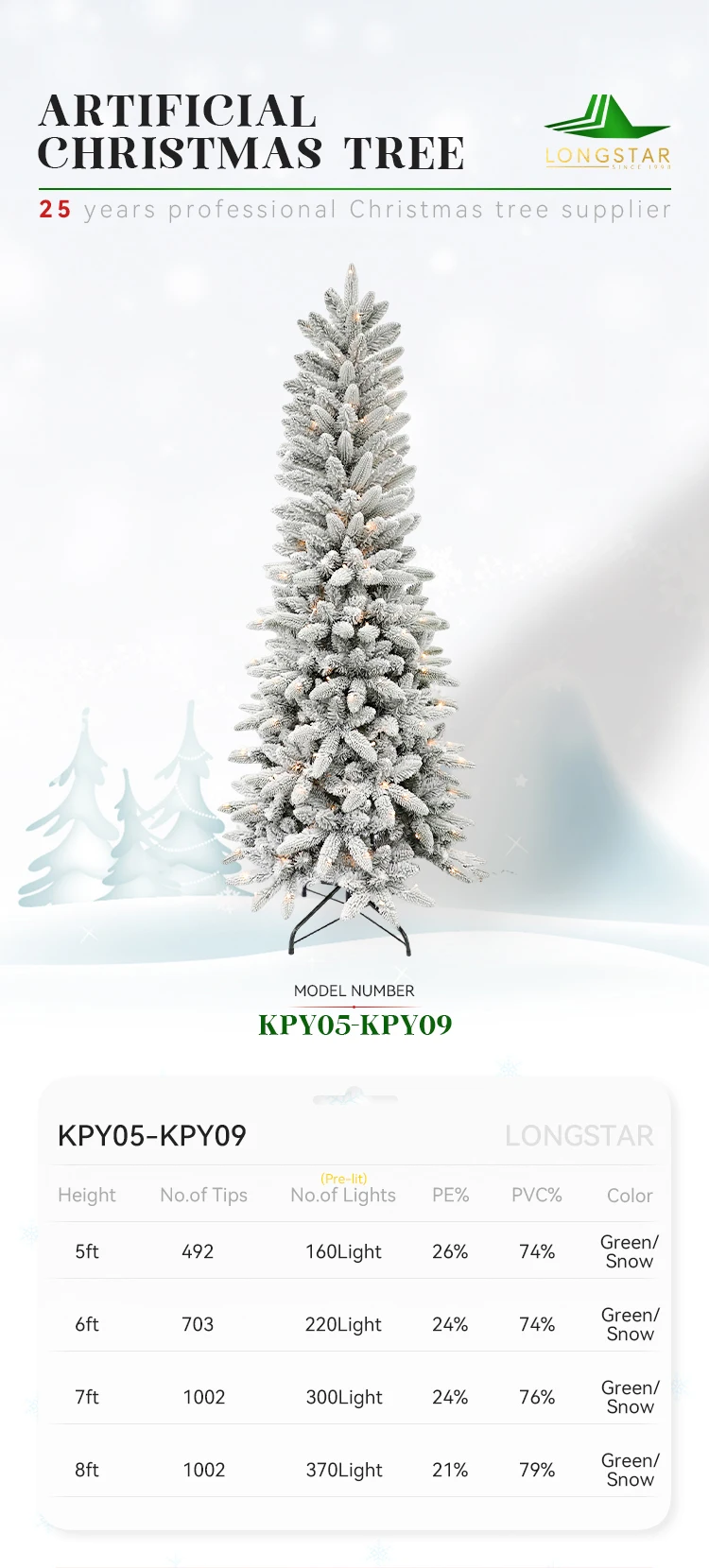 Snow Effect Slim Christmas Tree With Metal Stand Buy Christmas Tree With Metal Stand snow