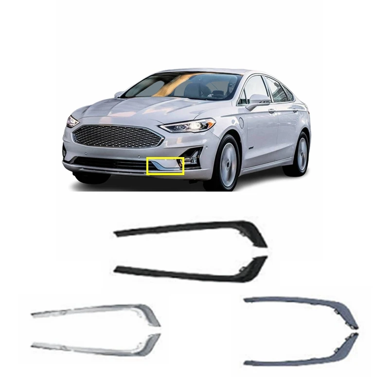 for Ford Fusion 2019-2020 Stainless Front Bumper Fog Lamp Eyelids Strip Cover Trim molding