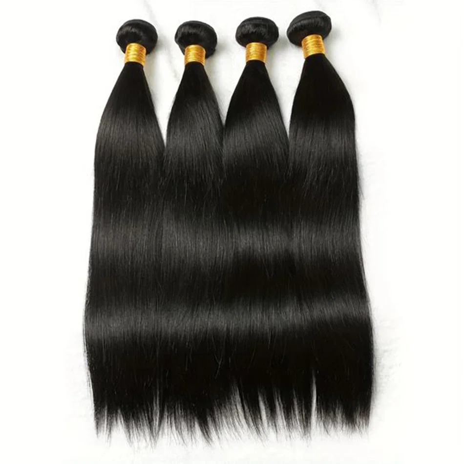 Braziliaanse Remy Human Hair Bundels voor Vrouwen Natuurlijke Zwarte Kleur_voghion.com