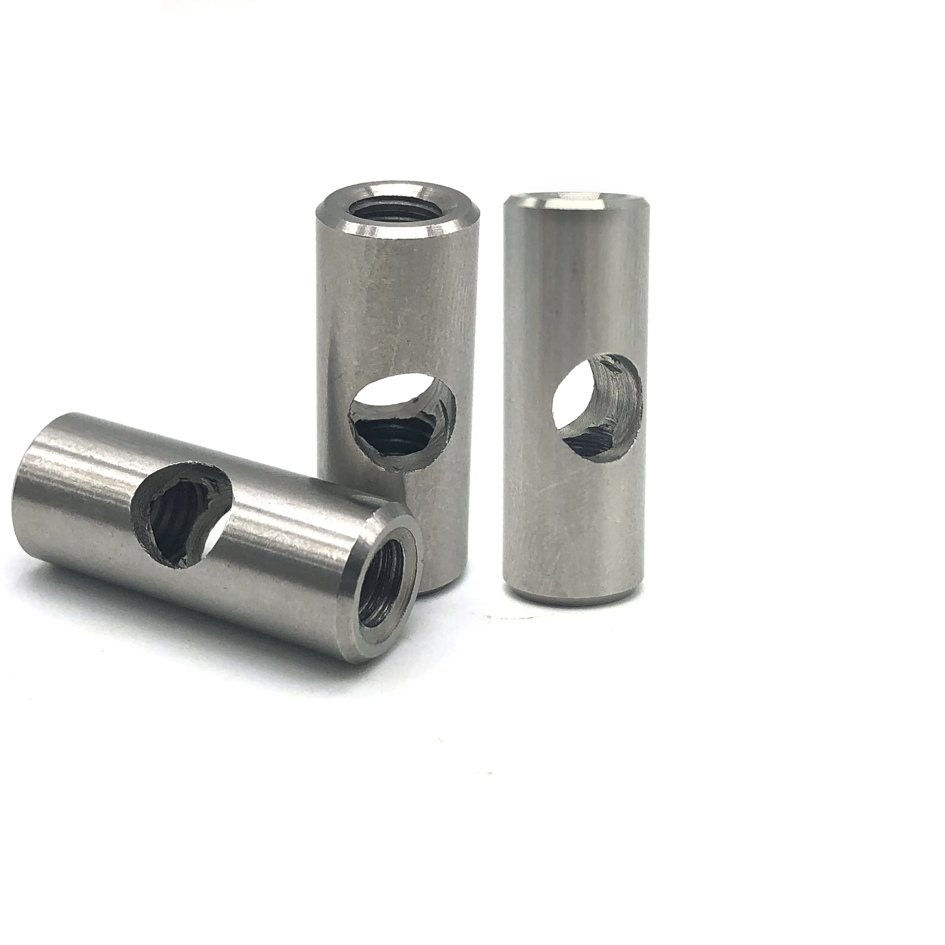 Tuercas de barril Pasadores cruzados Tuercas ranuradas Acero inoxidable M8 M12 m3 Tuerca de barril de espiga cruzada para muebles