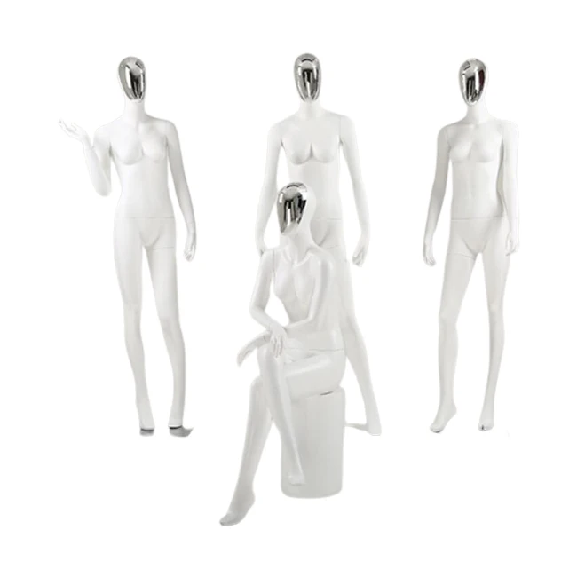 wholesale chromed face mannequins fiberglass mannequins