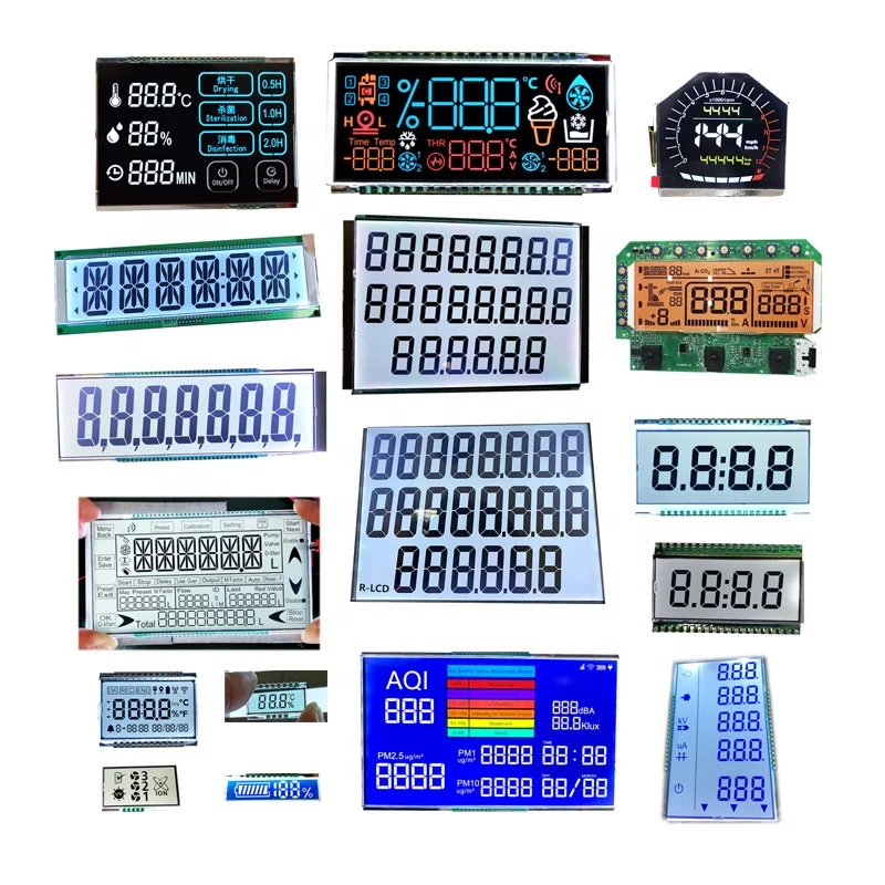 Customized 40 Pin TN 4 Digits Segment LCD Display For Fuel Dispenser