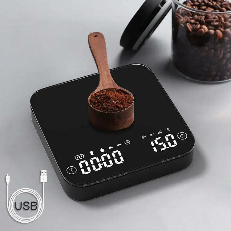 USB Type-C Rechargeable 2000g Espresso Digital Coffee Scale Mini Eco-Friendly & Stocked with Timer