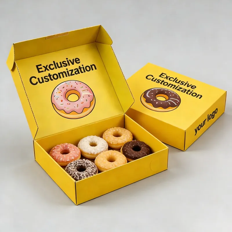 Factory Price Recyclable Custom Wholesale Food Grade Paper Box Donut Chocolate Cookie Brownies Dessert Packaging Box