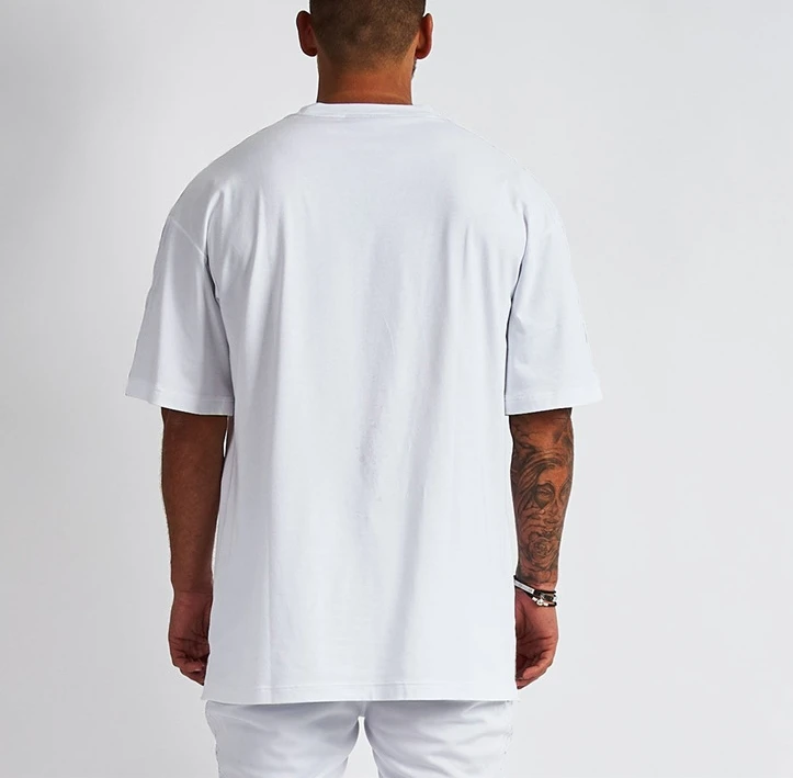 Mens Blank Cotton Tshirt Oversized Drop Shoulder Design T-shirt Custom ...