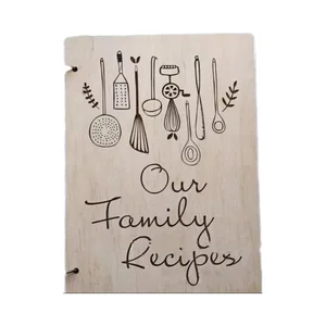 N0004 Custom A5 Hardcover Notebook Laser Recipe Diary PU Leather Business Food Record Book Loose-leaf Binding Eco-Friendly