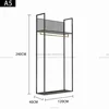 Matt black+ shiny gold L120*W40*H240CM